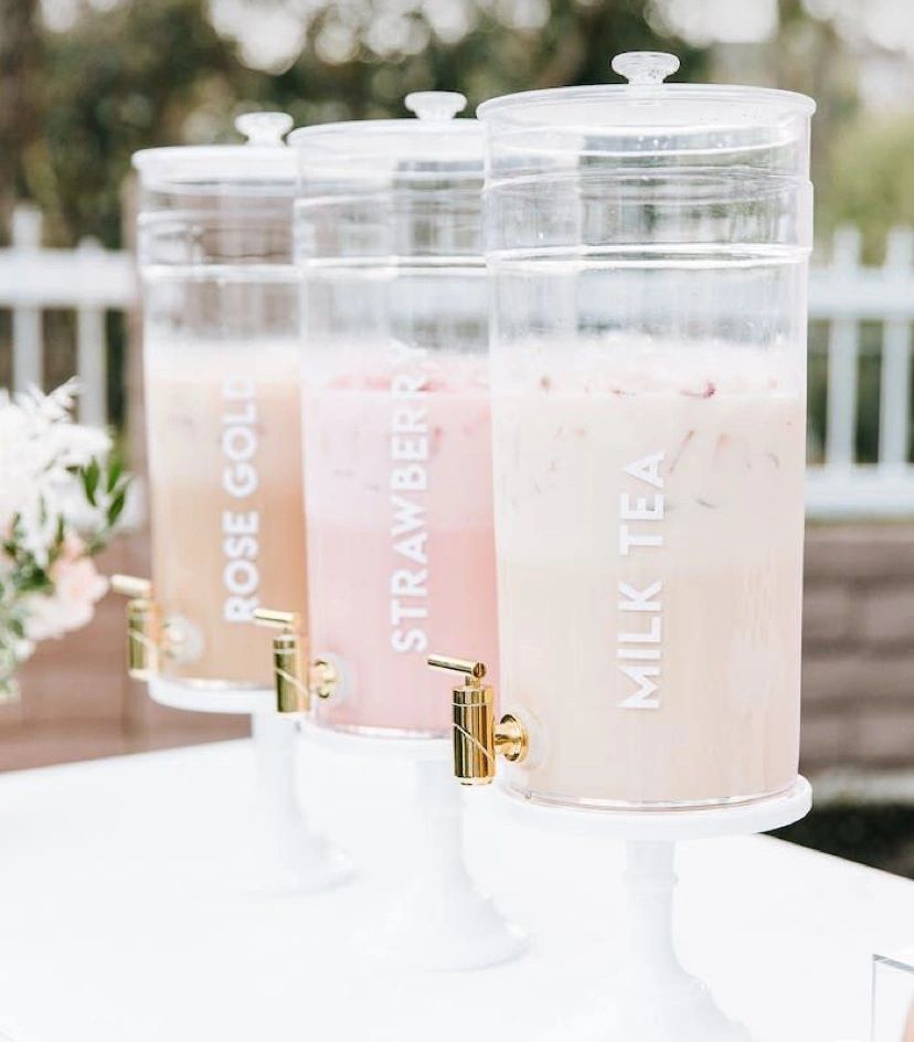 Colorful boba drinks